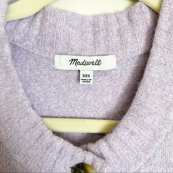 Madewell Colburne Cardigan Sweater Cotton Purple Cozy XXS - Picture 4 of 5